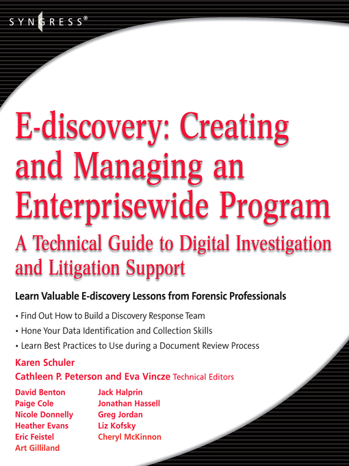 Title details for E-discovery by Karen A. Schuler - Available